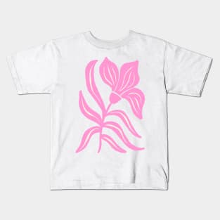 Pink Stylized Tulip Kids T-Shirt